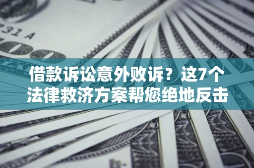 北京借款诉讼意外败诉？这7个法律救济方案帮您绝地反击！